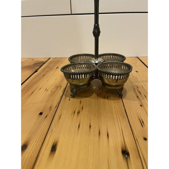 RARE Antique Reed & Barton #165 Cruet Set - Vintage Egg Holder - Condiment Caddy - Picture 3 of 7